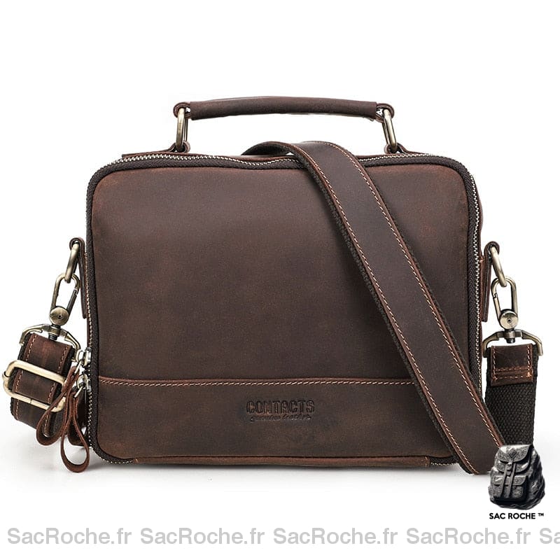 Sac Besace Femme Cuir Marron Café