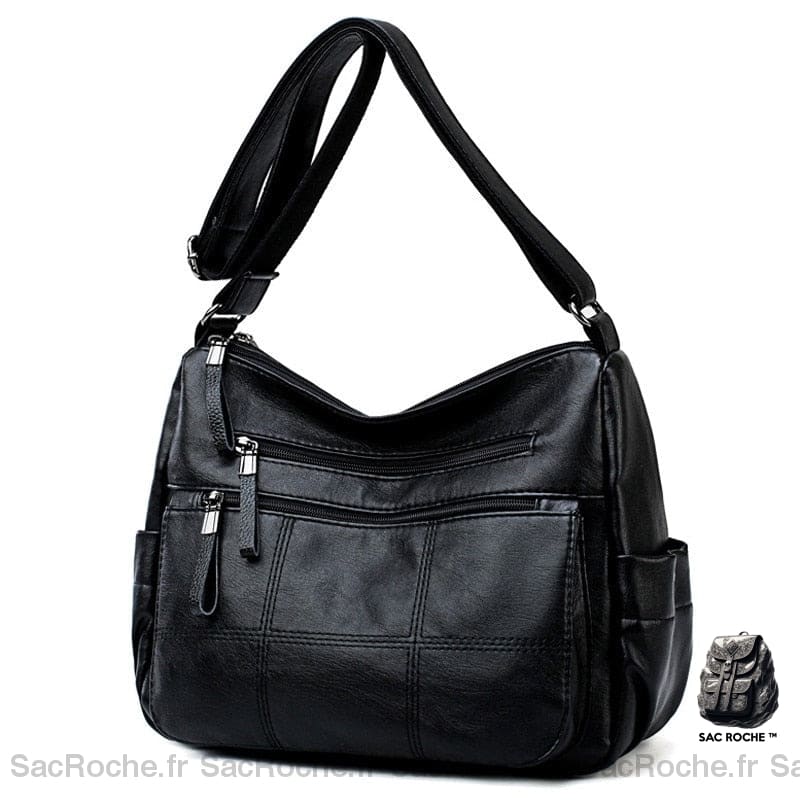 Sac Besace Femme Cuir Noir
