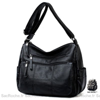 Sac Besace Femme Cuir - modèle Noir - Sac Roche ™