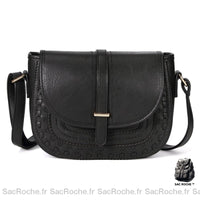 Sac Besace Femme Cuir - modèle Noir - Sac Roche ™