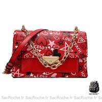 Sac Besace Femme Cuir - modèle Rouge / 23x14x10cm - Sac Roche ™