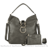 Sac Besace Femme Cuir Simili Court Gris