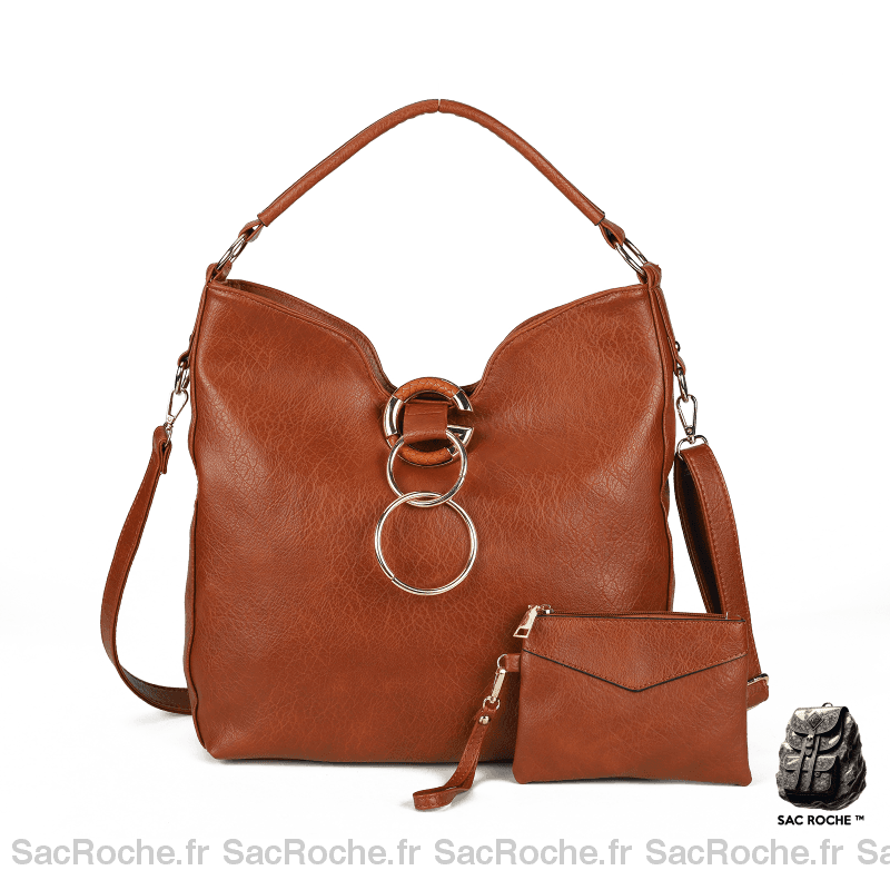 Sac Besace Femme Cuir Simili Court Marron