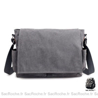 Sac Besace Femme École - Pratique et Tendance - modèle Gris / 38x11x30cm - Sac Roche ™