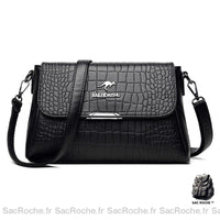 Sac Besace Femme Elégant avec Rabat Aimanté - Imprimé Croco - Sac Roche ™