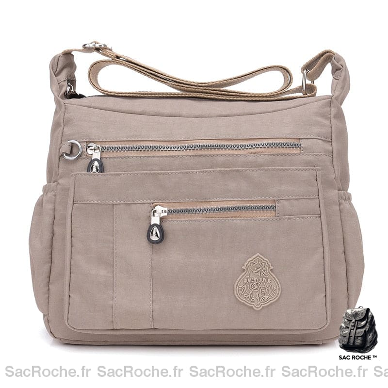 Sac Besace Femme En Nylon Abricot / 32 X 11 24Cm