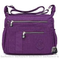 Sac Besace Femme en Nylon - modèle Violet / 32 x 11 x 24cm - Sac Roche ™