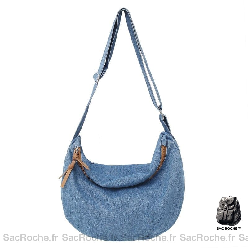 Sac Besace Femme En Tissu Jeans Bleu Clair