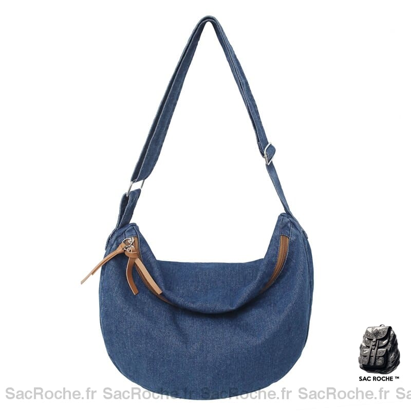 Sac Besace Femme En Tissu Jeans Bleu Marine