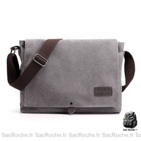 Sac besace femme en toile pas cher - modèle Gris - Sac Roche ™