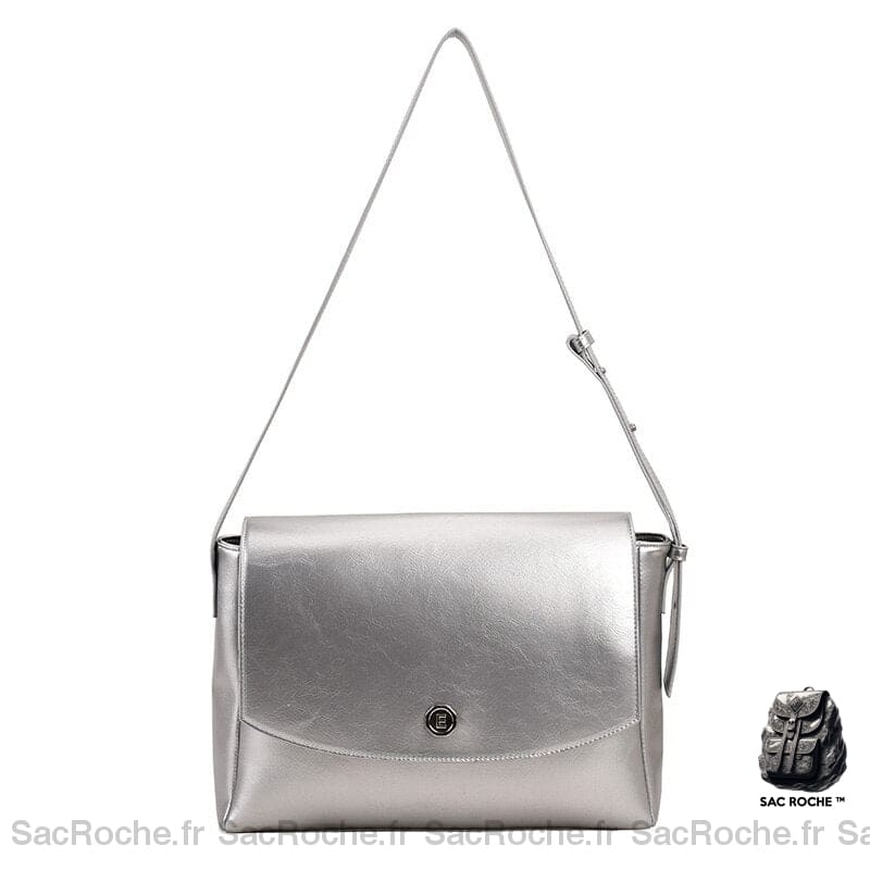 Sac Besace Femme Enseignant Argenté / 36Cmx26Cmx8Cm