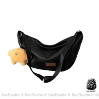 Sac Besace Femme : grand et pas cher - modèle Noir / 40.5x23x10cm - Sac Roche ™