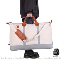 Sac Besace Femme Grand Format - modèle Gris - Sac Roche ™