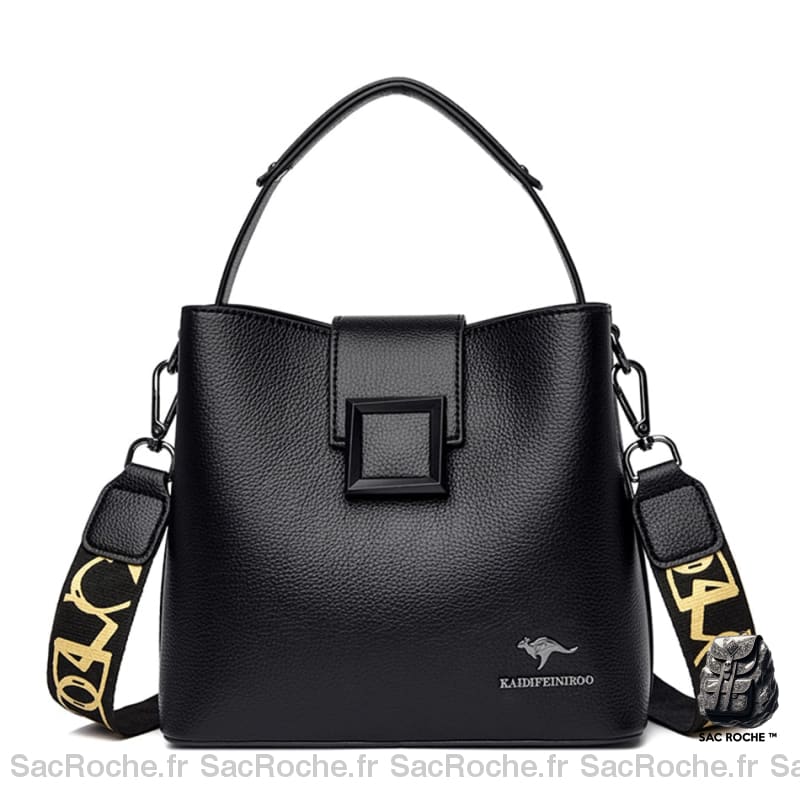 Sac Besace Femme Grand Format Noir