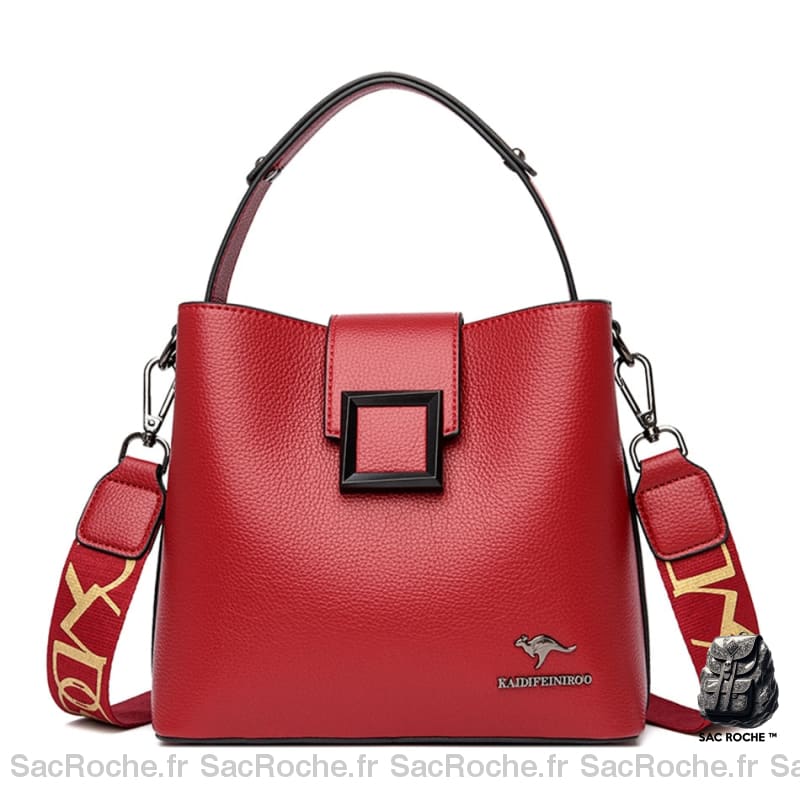 Sac Besace Femme Grand Format Rouge