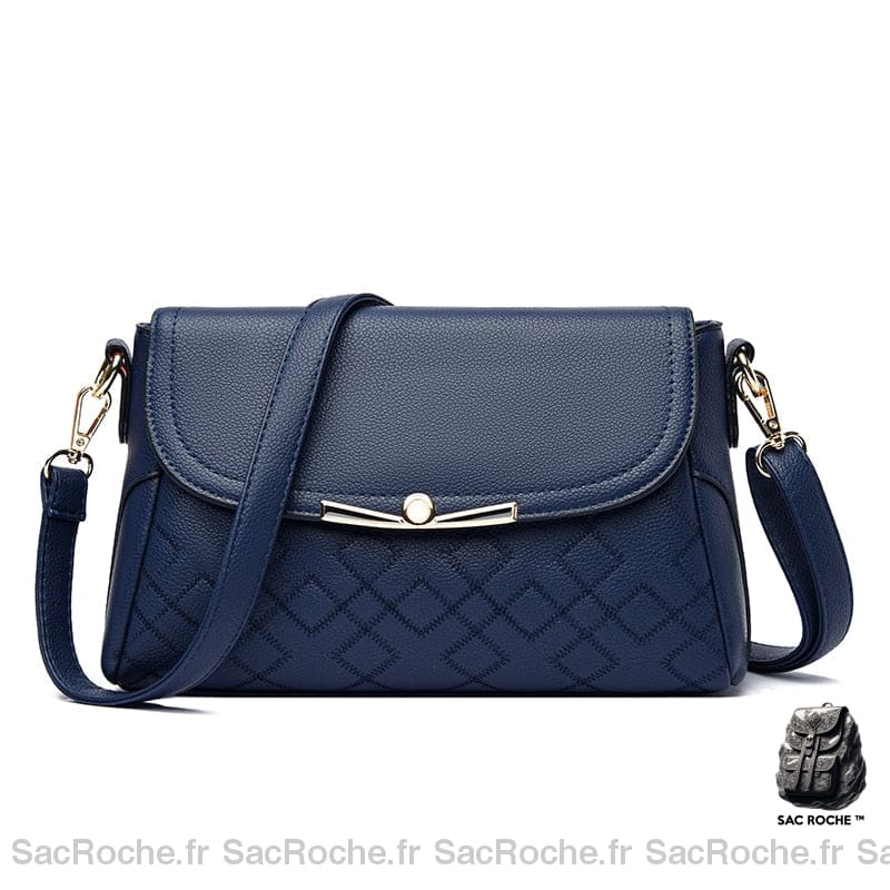 Sac Besace Femme Haut Gamme Bleu / 26 X 10 16Cm