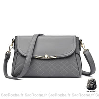 Sac Besace Femme Haut Gamme - modèle Gris / 26 x 10 x 16cm - Sac Roche ™