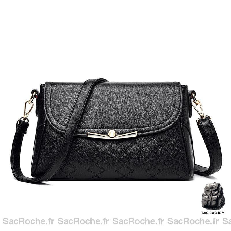 Sac Besace Femme Haut Gamme Noir / 26 X 10 16Cm