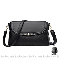 Sac Besace Femme Haut Gamme - modèle Noir / 26 x 10 x 16cm - Sac Roche ™
