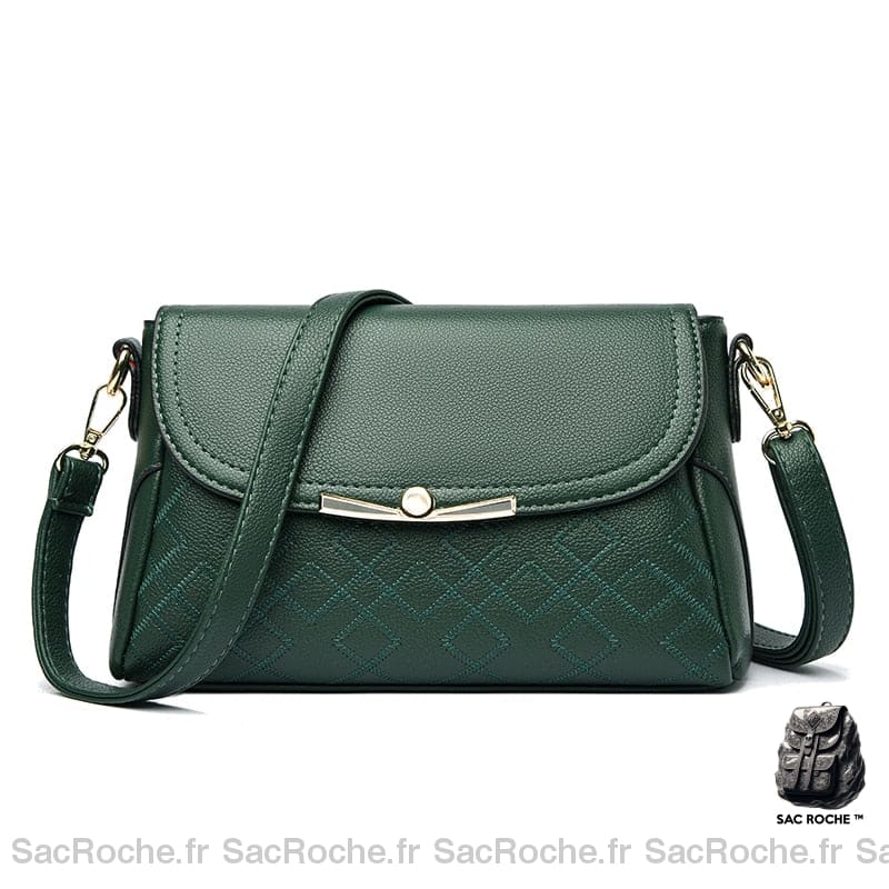 Sac Besace Femme Haut Gamme Vert / 26 X 10 16Cm