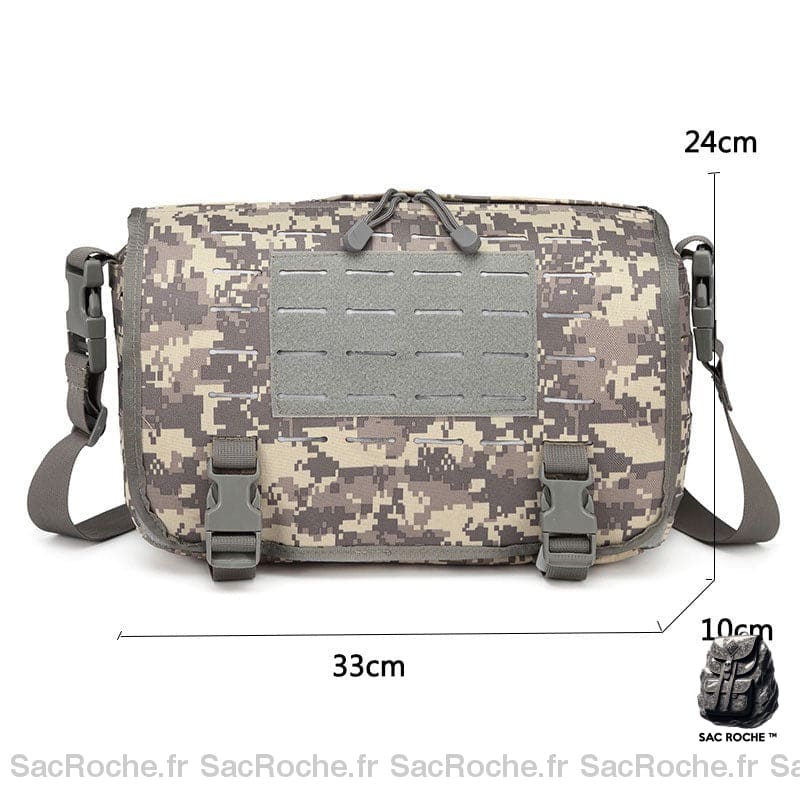 Sac Besace Femme Militaire Gris À Motif