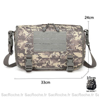 Sac Besace Femme Militaire - modèle Gris à motif - Sac Roche ™