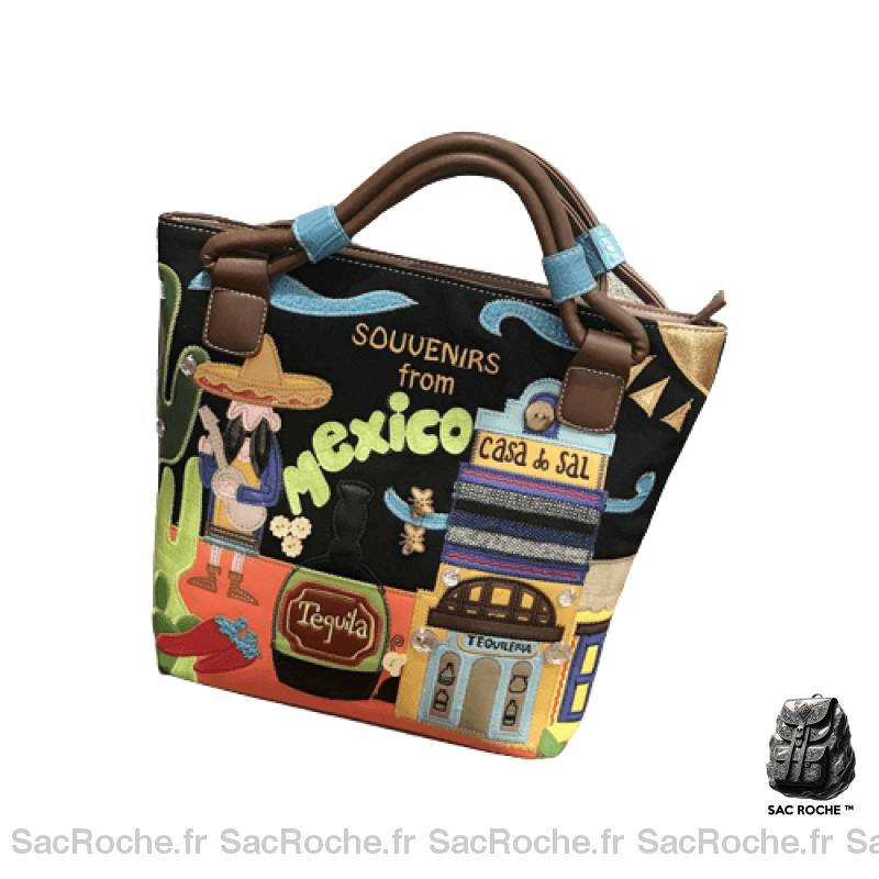 Sac Besace Femme Multicolore Noir