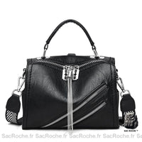 Sac Besace Femme Noir - modèle 2 / 25x12x18cm - Sac Roche ™