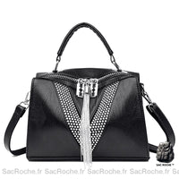 Sac Besace Femme Noir - modèle 3 / 25x12x18cm - Sac Roche ™
