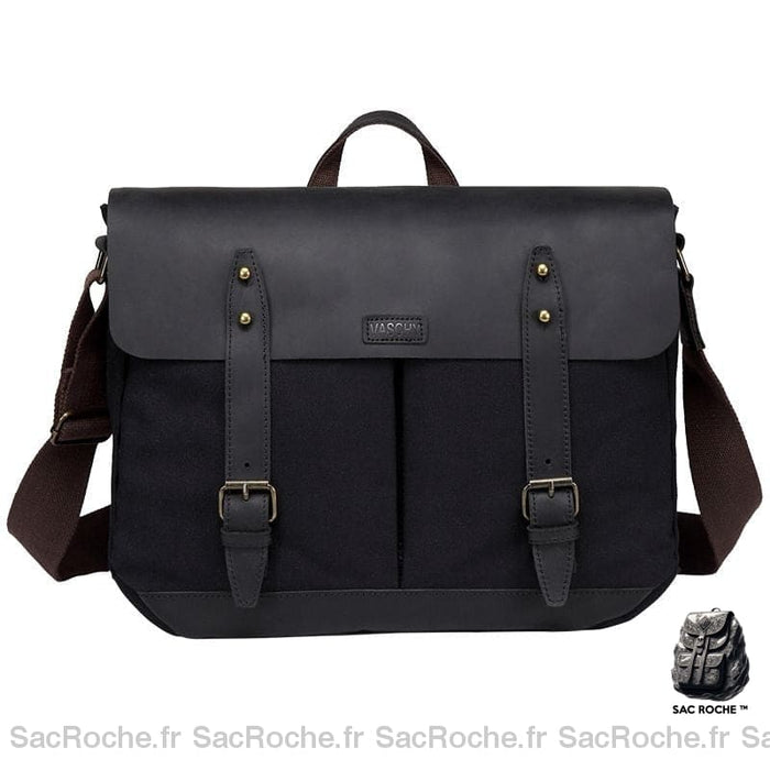 Sac Besace Femme Noir Étudiante