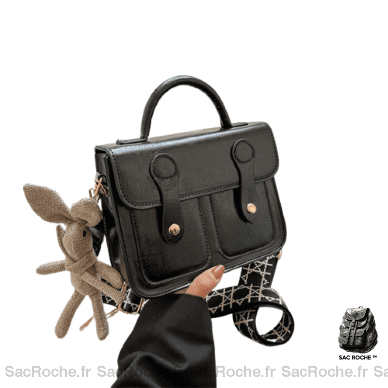 Sac Besace Femme Original Noir / 20X16X7Cm
