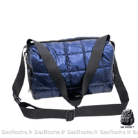 Sac Besace Femme Rembourré - modèle Bleu / 36x13x27cm - Sac Roche ™