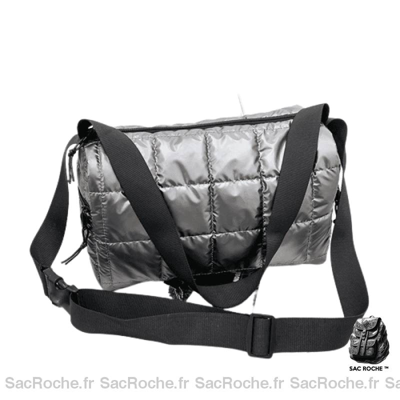 Sac Besace Femme Rembourré Gris / 36X13X27Cm