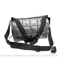 Sac Besace Femme Rembourré - modèle Gris / 36x13x27cm - Sac Roche ™