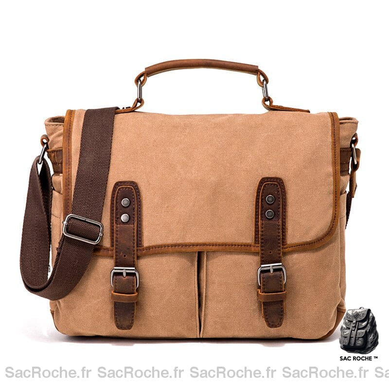 Sac Besace Femme Rétro Kaki / 39X12X32Cm