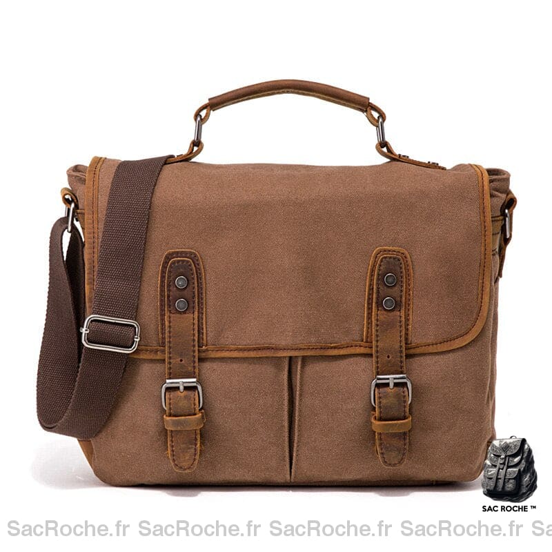 Sac Besace Femme Rétro Marron / 39X12X32Cm
