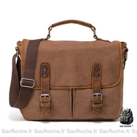 Sac Besace Femme Rétro - modèle Marron / 39x12x32cm - Sac Roche ™