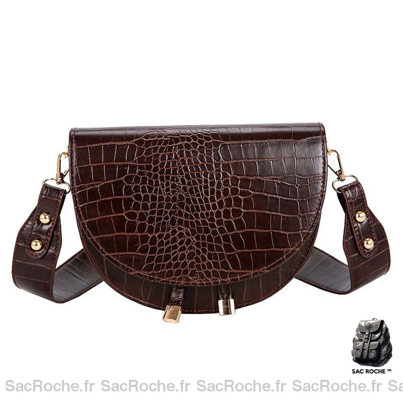 Sac Besace Femme Rigide Café / 21X5X16Cm