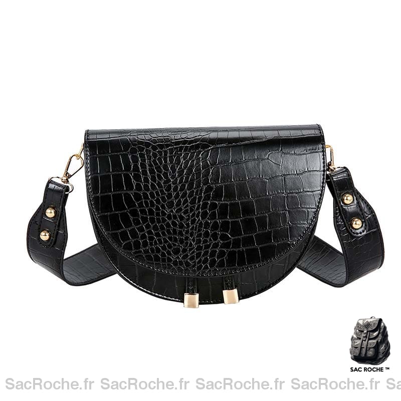 Sac Besace Femme Rigide Noir / 21X5X16Cm