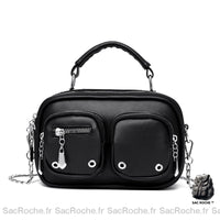 Sac Besace Femme Rock - modèle Noir - Sac Roche ™