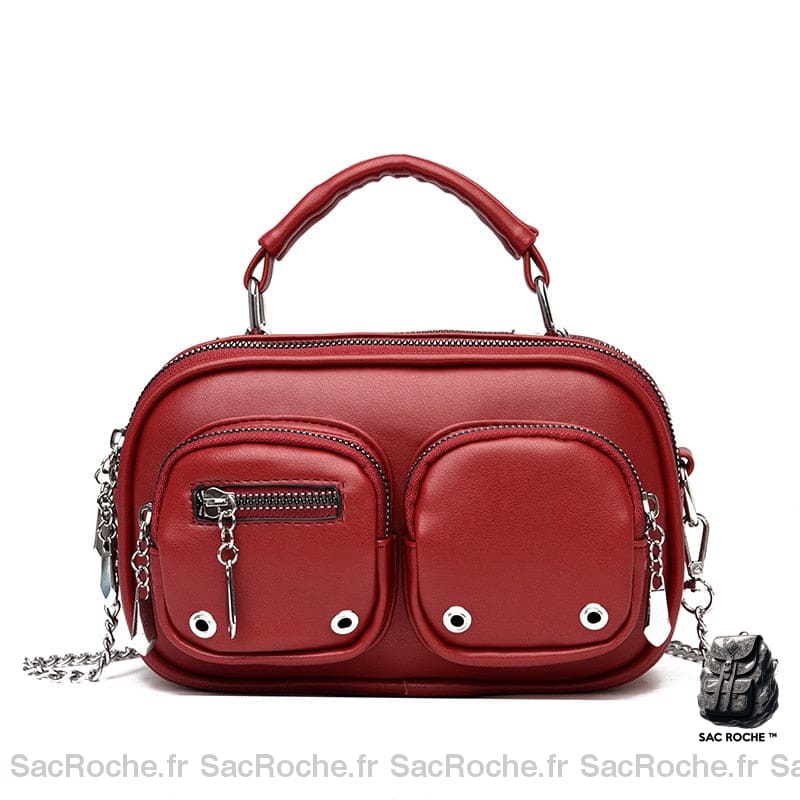 Sac Besace Femme Rock Rouge