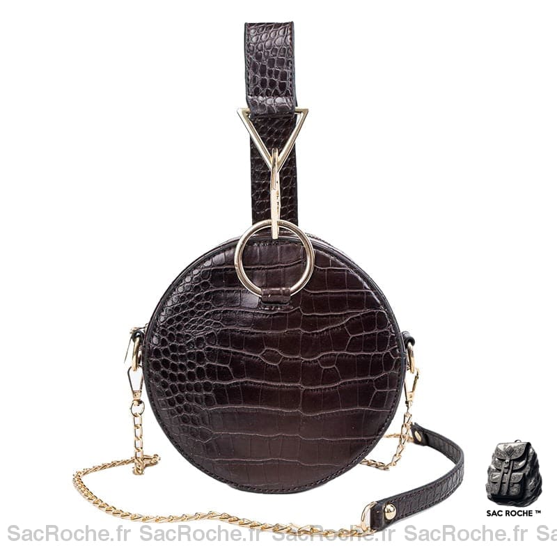 Sac Besace Femme Rond Café