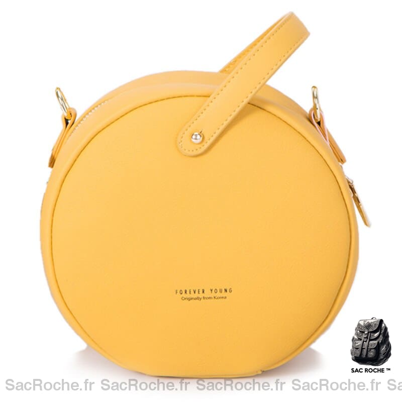 Sac Besace Femme Rond Jaune