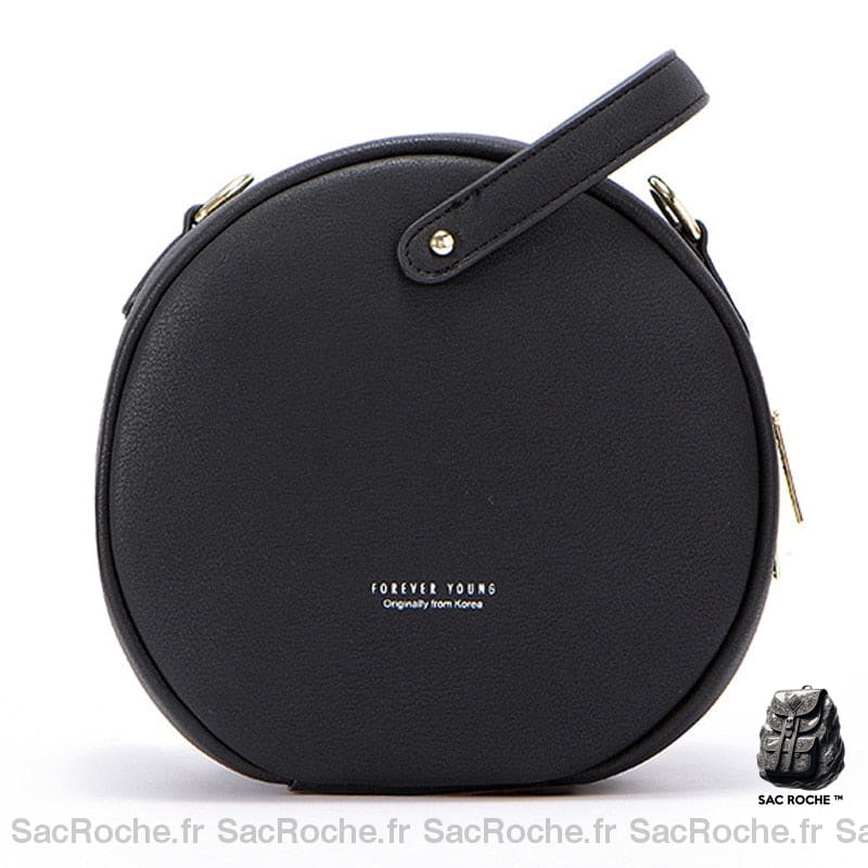 Sac Besace Femme Rond Noir