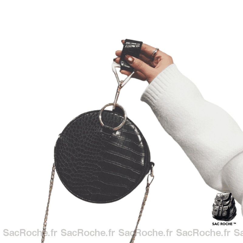 Sac Besace Femme Rond Noir