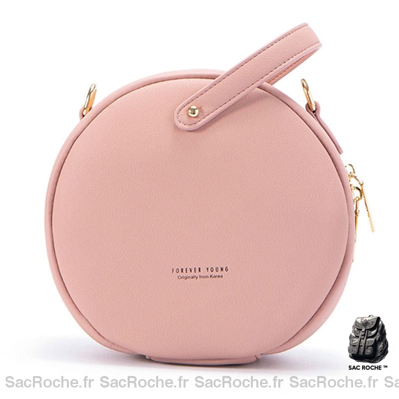 Sac Besace Femme Rond Rose