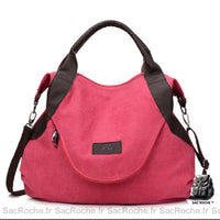 Sac Besace Femme Souple Fourre-Tout Fuschia