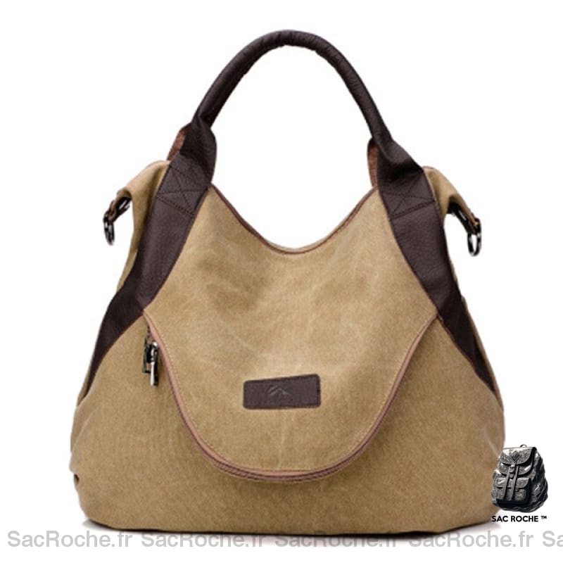 Sac Besace Femme Souple Fourre-Tout Kaki