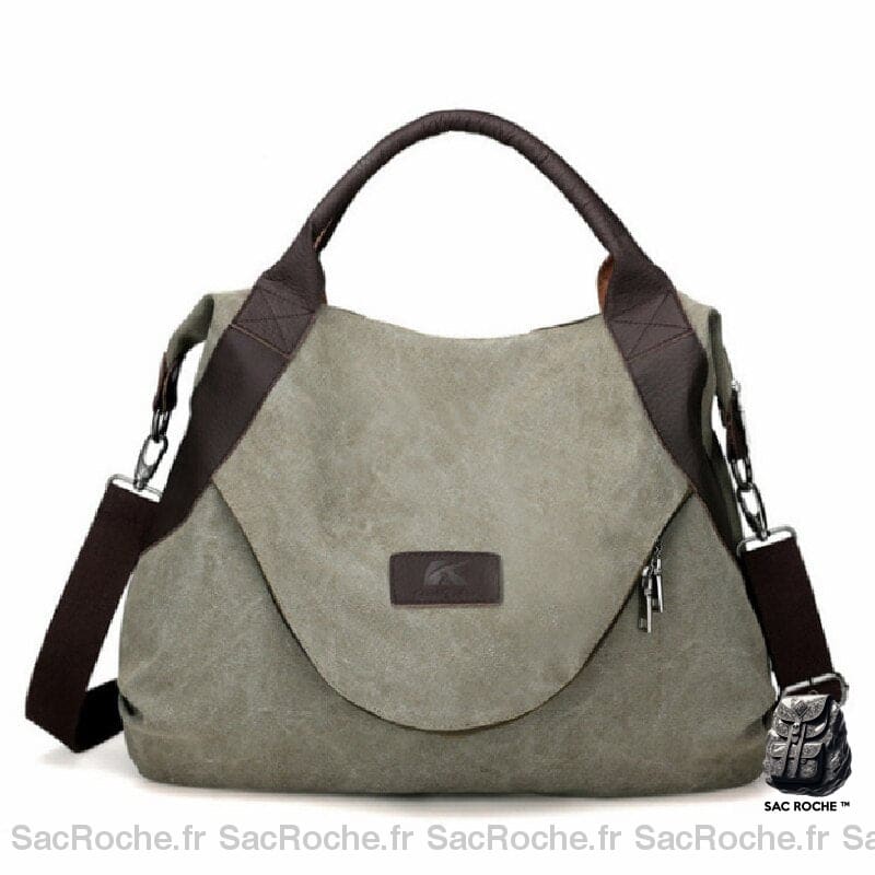 Sac Besace Femme Souple Fourre-Tout Vert