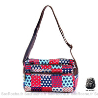 Sac Besace Femme Toile Imprimée - modèle 6 / 25cm x 15cm x 9cm - Sac Roche ™